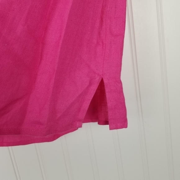 Real Clothes Linen Button Front Shirt Tunic Top 3/4 Sleeve Womens Size 6 Pink - Picture 5 of 8